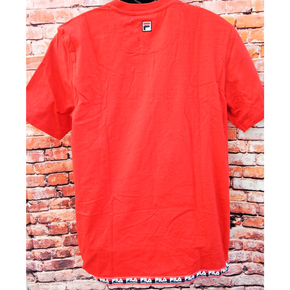 Fila Red Bella Italia Fila Spellout T-Shirt Fila Bottom Printed Special Design - Picture 2 of 8